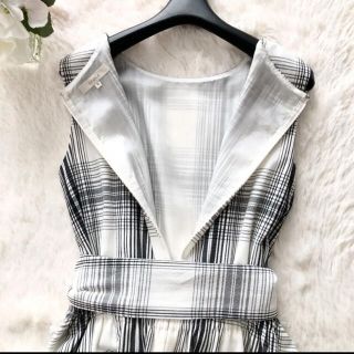 新品同様‼️【エポカEPOCA】新タグ75000円 グレンチェックワンピース黒白