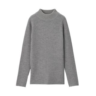 ムジルシリョウヒン(MUJI (無印良品))の無印良品 ワイドリブハイネックセーター グレー XL(ニット/セーター)