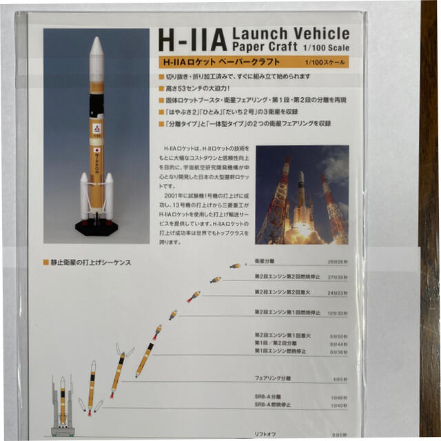 三菱(ミツビシ)のH-IIAロケットペーパークラフト エンタメ/ホビーのおもちゃ/ぬいぐるみ(模型/プラモデル)の商品写真