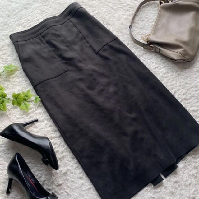 ICB ロング スカート ブラック 黒 大きいサイズ 日本製 42 シンプル