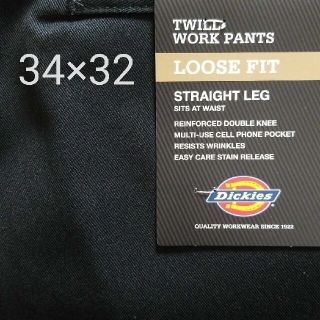 ディッキーズ(Dickies)の【新品・未使用】ディッキーズ　ダブルニー　ワークパンツ　W34×L32 ブラック(ワークパンツ/カーゴパンツ)