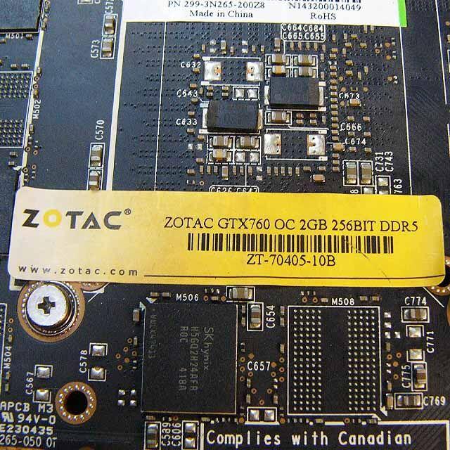 グラフィックボード ZOTAC GTX760 2GB スマホ/家電/カメラのPC/タブレット(PCパーツ)の商品写真