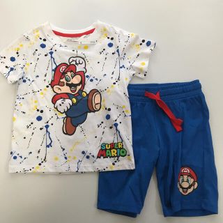 エイチアンドエム(H&M)の新品✨90 スーパーマリオ半袖パジャマH&M(パジャマ)