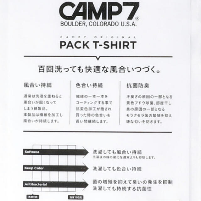 Right-on(ライトオン)の【無地　未使用】CAMP７　Ｔシャツ メンズのトップス(Tシャツ/カットソー(半袖/袖なし))の商品写真