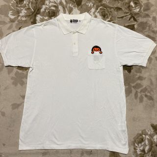 アベイシングエイプ(A BATHING APE)のAPE BAPE BABY MILO ポロシャツ　白　Tシャツ XXL 2XL(ポロシャツ)