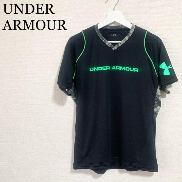 UNDER ARMOUR(アンダーアーマー)の★美品★アンダーアーマー トレーニングウェア メンズLG 黒 Tシャツ ロゴ メンズのトップス(Tシャツ/カットソー(半袖/袖なし))の商品写真