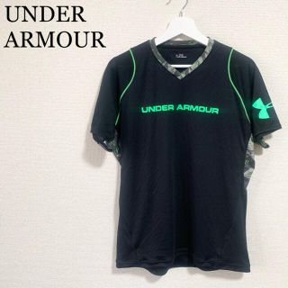 アンダーアーマー(UNDER ARMOUR)の★美品★アンダーアーマー トレーニングウェア メンズLG 黒 Tシャツ ロゴ(Tシャツ/カットソー(半袖/袖なし))