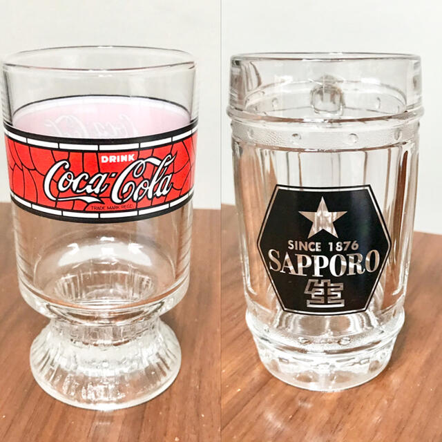 コカ・コーラ(コカコーラ)の【 非売品 5点セット超美品 】コカコーラ サッポロ レトログラス インテリア/住まい/日用品のキッチン/食器(グラス/カップ)の商品写真