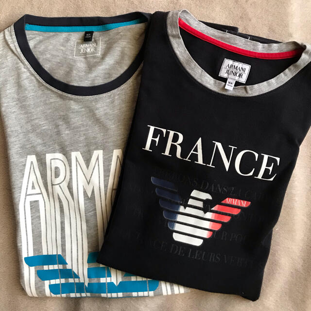 ARMANI JUNIOR(アルマーニ ジュニア)のお値下げ！アルマーニ  半袖Tシャツ2枚セット　16a  175㎝　男の子 キッズ/ベビー/マタニティのキッズ服男の子用(90cm~)(Tシャツ/カットソー)の商品写真