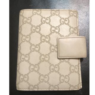 グッチ(Gucci)の ジェナ様専用💫GUCCI手帳ケース.シマGG柄.オフホワイト(手帳)