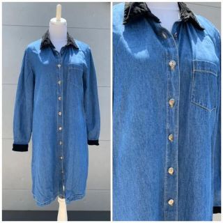 〇HOOKED VINTAGE購入〇USA製 シャツワンピース デニムワンピース(シャツ/ブラウス(長袖/七分))