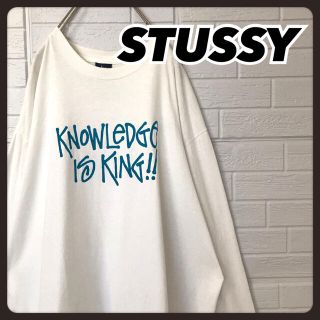 ステューシー(STUSSY)のステューシー ロンＴ 白 シャドーマン 両面プリント(Tシャツ/カットソー(七分/長袖))