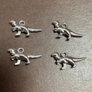 肉食恐竜立体チャーム　銀古美　4個(各種パーツ)