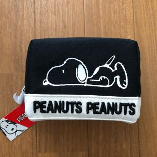 スヌーピー(SNOOPY)のスヌーピー 寝そべり キューブ型ポーチ PEANUTS ピーナッツ コスメポーチ(キャラクターグッズ)