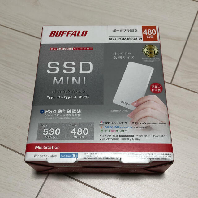 BUFFALO新品未使用 BUFFALO ポータブルSSD 480GB
