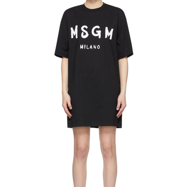 MSGM  ロゴ Tシャツ ワンピース XS ブラック