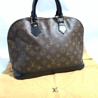 ルイヴィトン(LOUIS VUITTON)のルイヴィトン　アルマ　ハンドバッグ　モノグラム　ブラック　レディース　美品　黒(ハンドバッグ)