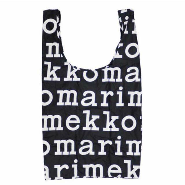 marimekko(マリメッコ)のマリメッコ Marimekko トートバッグ エコバッグ　ブラック　　マリロゴ　 レディースのバッグ(エコバッグ)の商品写真