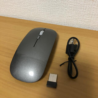 薄型ワイヤレスマウス　グレー　USB充電(PC周辺機器)
