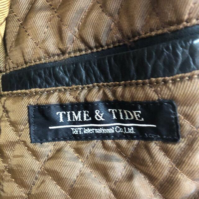 【革ジャン】TIME & TIDE ブラック　サイズL  本革 メンズのジャケット/アウター(レザージャケット)の商品写真