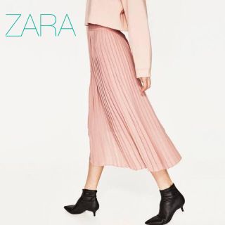 ザラ(ZARA)のsale!新品タグ付☆ZARA☆アシンメトリープリーツスカート(ロングスカート)