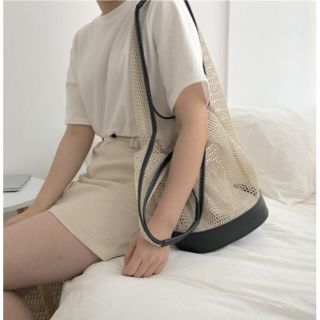 新品エコバッグ 網バッグ ショルダーバッグ 手提げバッグ 韓国ファッション(ショルダーバッグ)