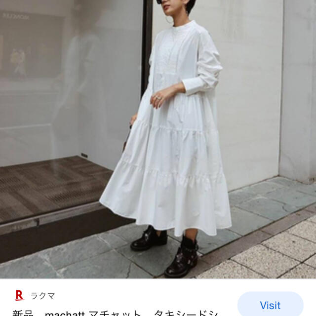 マチャット　タキシードシャツドレス(ホワイト)