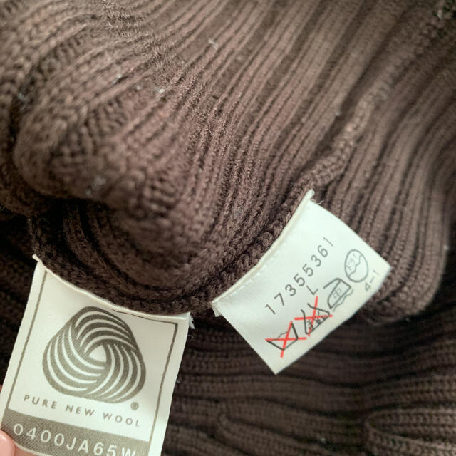 リブニット　七分袖　ブラウン レディースのトップス(ニット/セーター)の商品写真