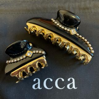 アッカ(acca)のacca アッカ クリップ セット ブラック 黒 スワロフスキー(バレッタ/ヘアクリップ)