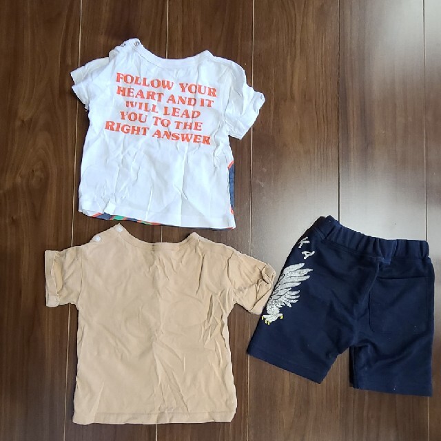 男の子サイズ80　夏3点セット　ﾍﾞﾋﾞｰﾄﾞｰﾙ、ﾌﾀﾌﾀ キッズ/ベビー/マタニティのベビー服(~85cm)(シャツ/カットソー)の商品写真