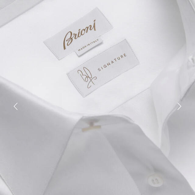 ブリオーニ BP Signature'ホワイトコットンスモーキングシャツサイズLトップス