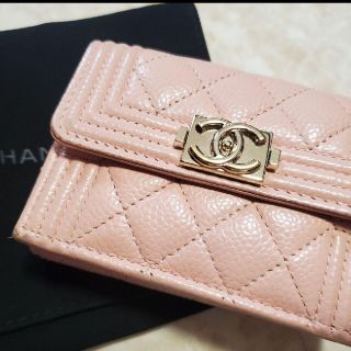 サイズ CHANEL ラムスキン ピンク bLmiT-m61024506613 三つ折財布 あくまで
