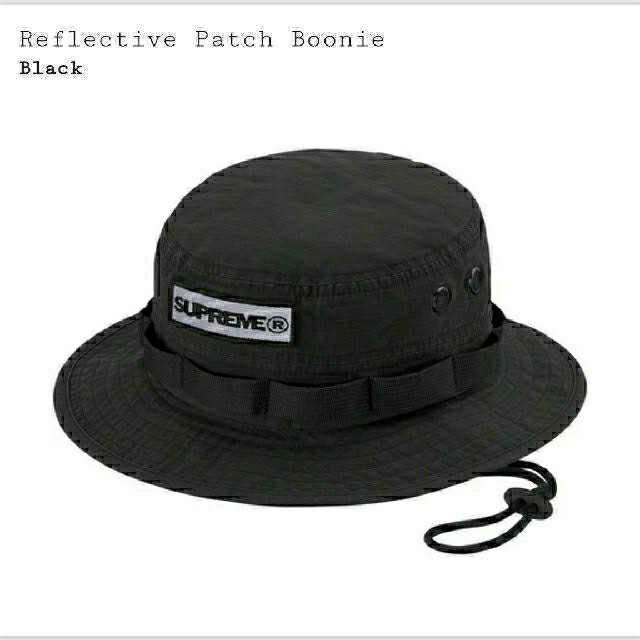 Supreme(シュプリーム)のSupreme  Reflective Patch Boonie  S/M 黒 メンズの帽子(ハット)の商品写真