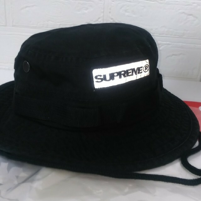 Supreme(シュプリーム)のSupreme  Reflective Patch Boonie  S/M 黒 メンズの帽子(ハット)の商品写真