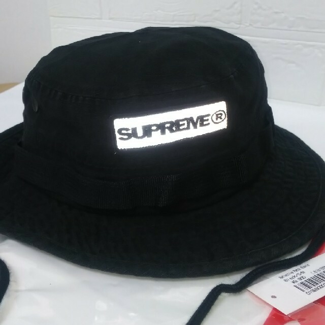 Supreme(シュプリーム)のSupreme  Reflective Patch Boonie  S/M 黒 メンズの帽子(ハット)の商品写真