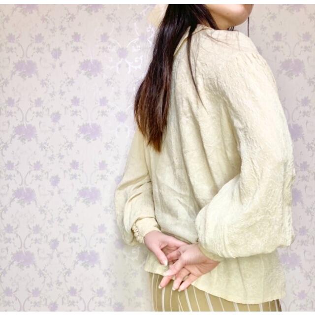 ブラウス　ヴィンテージ　vintage レディース 古着 80s Shapely 襟 サテン 総レース タック シャツ