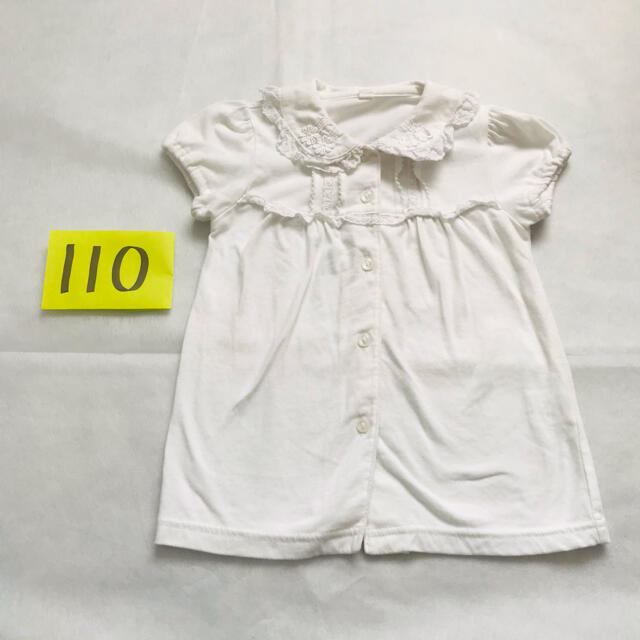 110 レース　半袖　ブラウス キッズ/ベビー/マタニティのキッズ服女の子用(90cm~)(ブラウス)の商品写真