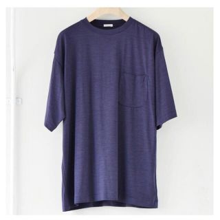 コモリ(COMOLI)のCOMOLI 21SS ウール天竺半袖クルーフレンチネイビーサイズ3 新品未使用(Tシャツ/カットソー(半袖/袖なし))