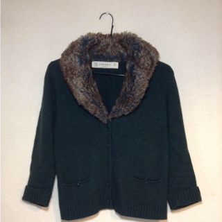 ザラ(ZARA)のZARA ファー付カーディガン(カーディガン)