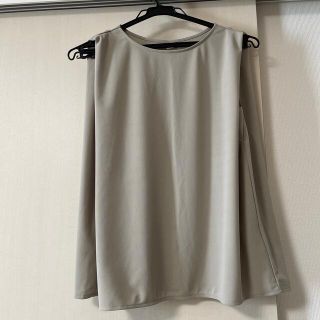 ユニクロ(UNIQLO)のクレープジャージーTシャツ(ノースリーブ) S(シャツ/ブラウス(半袖/袖なし))