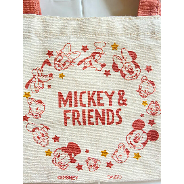 ディズニー ミッキーフレンズ ミニトートバッグ レッド ダイソー