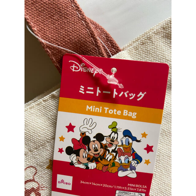 ディズニー ミッキーフレンズ ミニトートバッグ レッド ダイソー