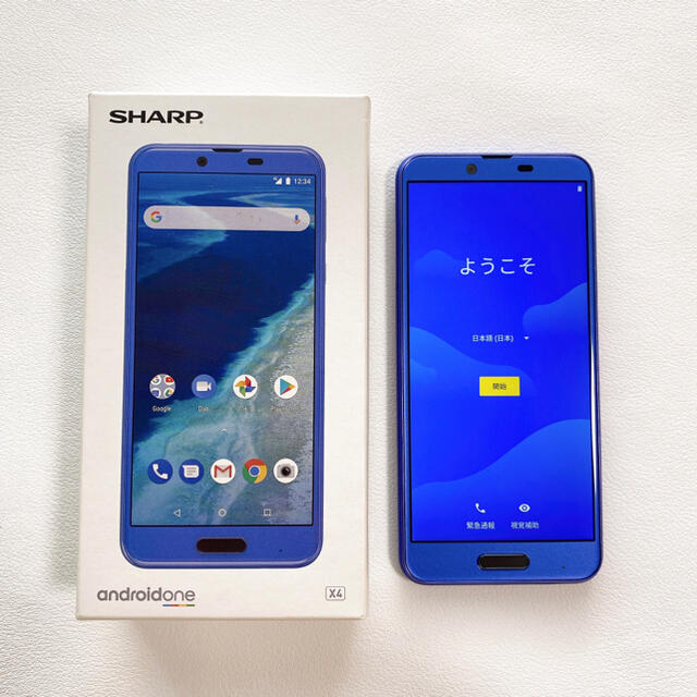 SHARP シャープ Android One X4-SH オーシャンブルー