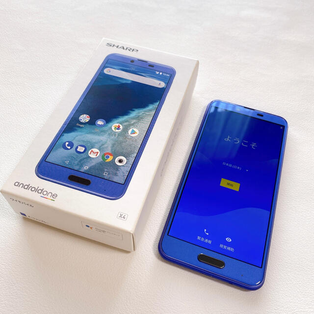 SHARP(シャープ)のSHARP シャープ Android One X4-SH オーシャンブルー スマホ/家電/カメラのスマートフォン/携帯電話(スマートフォン本体)の商品写真