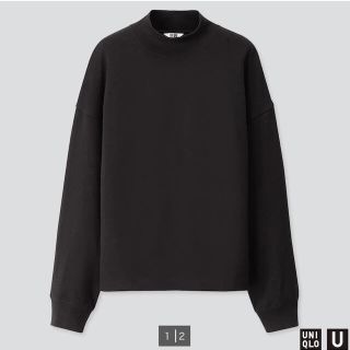 ユニクロ(UNIQLO)のUNIQLO【モックネックT】L size・黒(Tシャツ(長袖/七分))