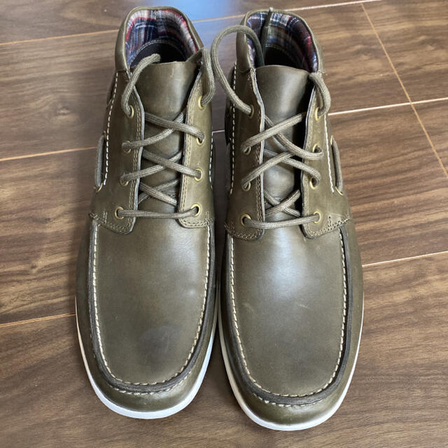 [クラークス] Clarks Newton Boat Khaki Leather