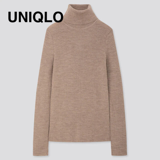 上質 UNIQLO ユニクロ エクストラファインメリノ ニット モカ ウール