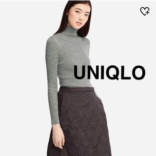 ユニクロ(UNIQLO)のエクストラファインメリノリブタートルセーター(ニット/セーター)