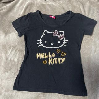 ハローキティ(ハローキティ)のHELLO KITTY 黒Tシャツ(Tシャツ(半袖/袖なし))