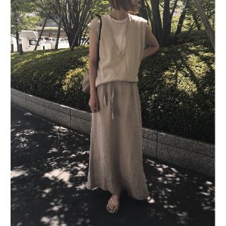 ビューティアンドユースユナイテッドアローズ(BEAUTY&YOUTH UNITED ARROWS)の春夏BY∴ サイドリボン麻タイトロングマキシスカート◆ リネン(ロングスカート)